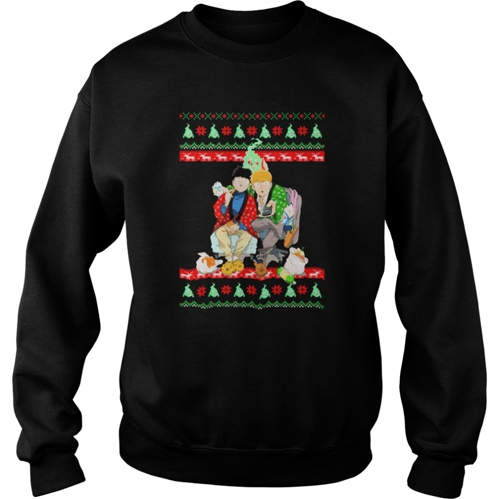 Mob Psycho 100 Christmas Shigeo And Arataka Christmas Anime shirt Unisex Sweatshirt