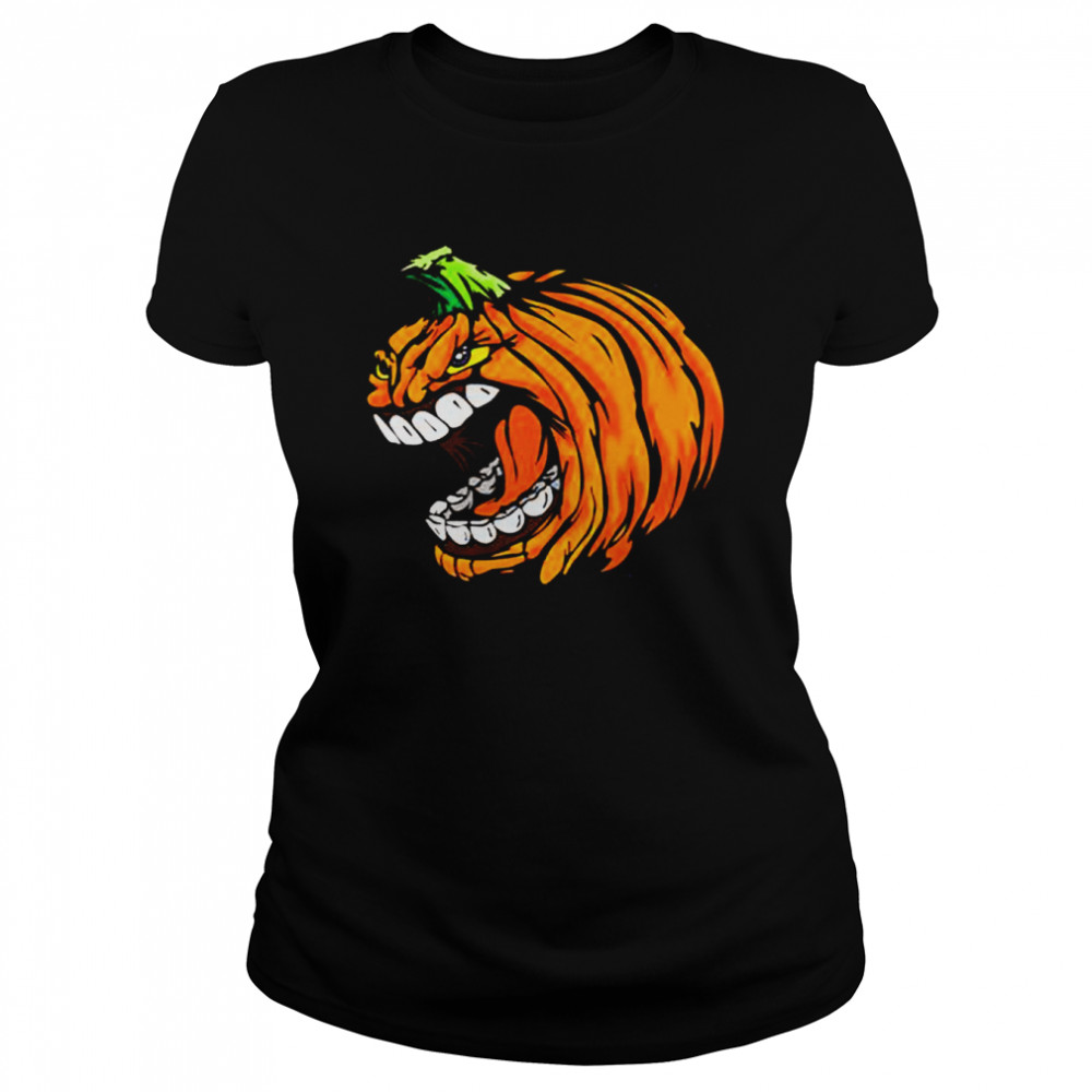 Scary Pumpkin Head Day Halloween Illustration shirt Classic Women's T-shirt
