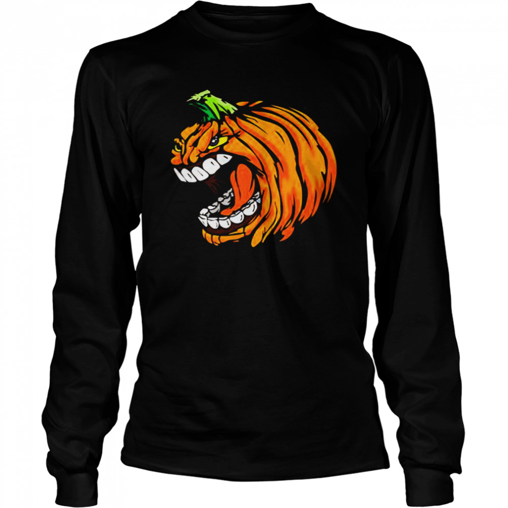 Scary Pumpkin Head Day Halloween Illustration shirt Long Sleeved T-shirt