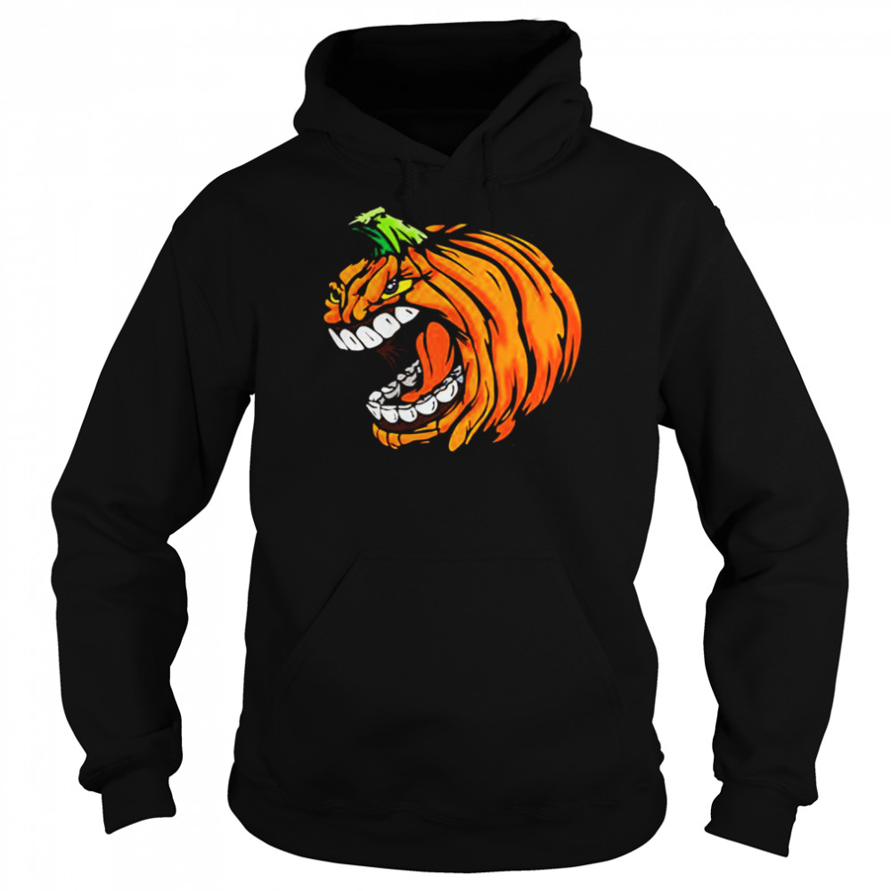 Scary Pumpkin Head Day Halloween Illustration shirt Unisex Hoodie