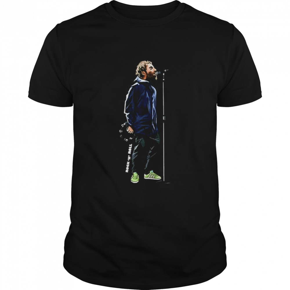 Liam Gallagher Rock n Roll Blue jacket T-Shirts