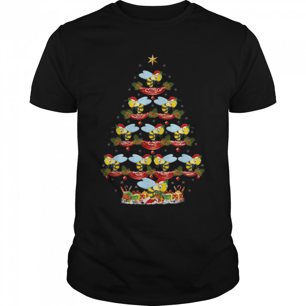 Wasp Lover Xmas Holiday Santa Wasp Christmas Tree T-Shirt B0BFF1KWCFs