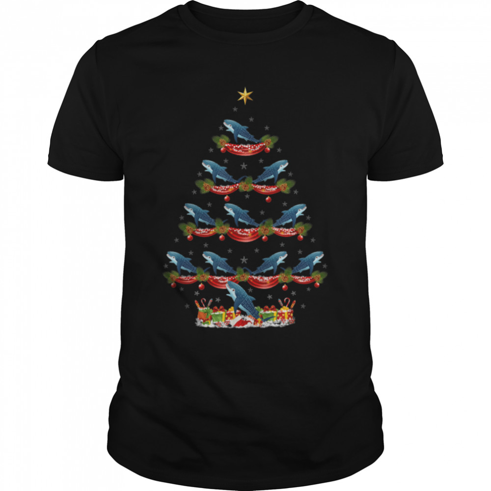 Whale Shark Lover Xmas Holiday Whale Shark Christmas Tree T-Shirt B0BFDQ5MRQs