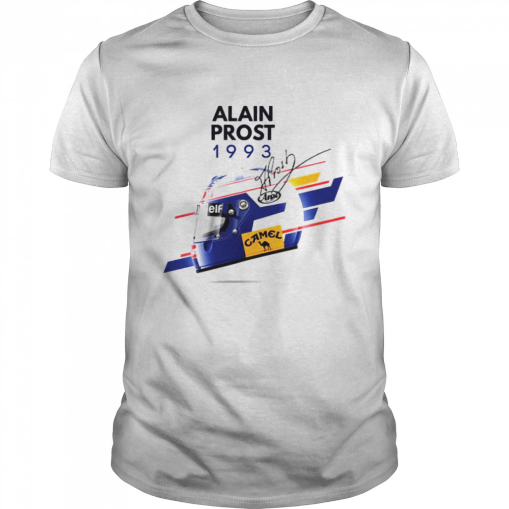 1993 Helmet Poster Alain Prost Formula 1 Car Racing F1 shirt