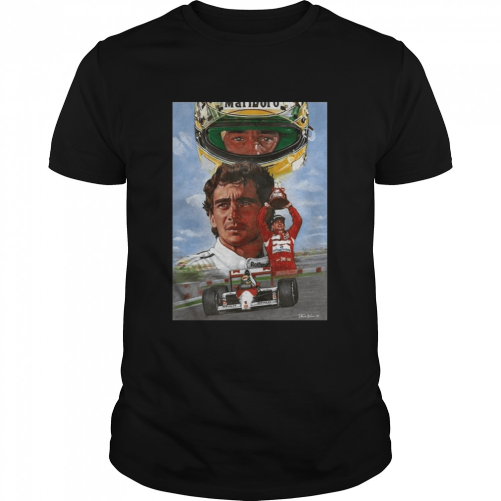 Ayrtons Sennas Drawings Formulas 1s Cars Racings F1s shirts