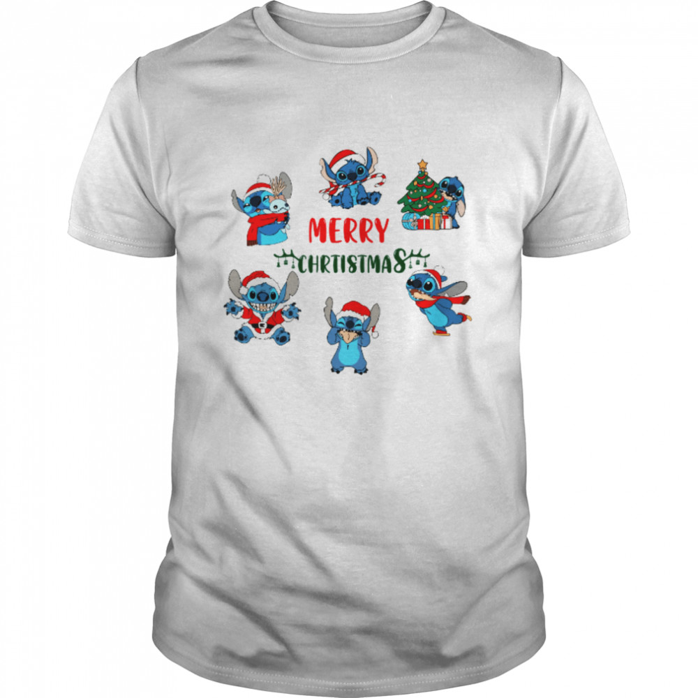 Disney Stitch Merry Christmas Halloween shirt Classic Men's T-shirt