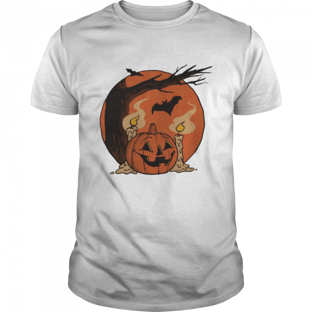 Vintage Pumpkin Scene Halloween Monsters shirts