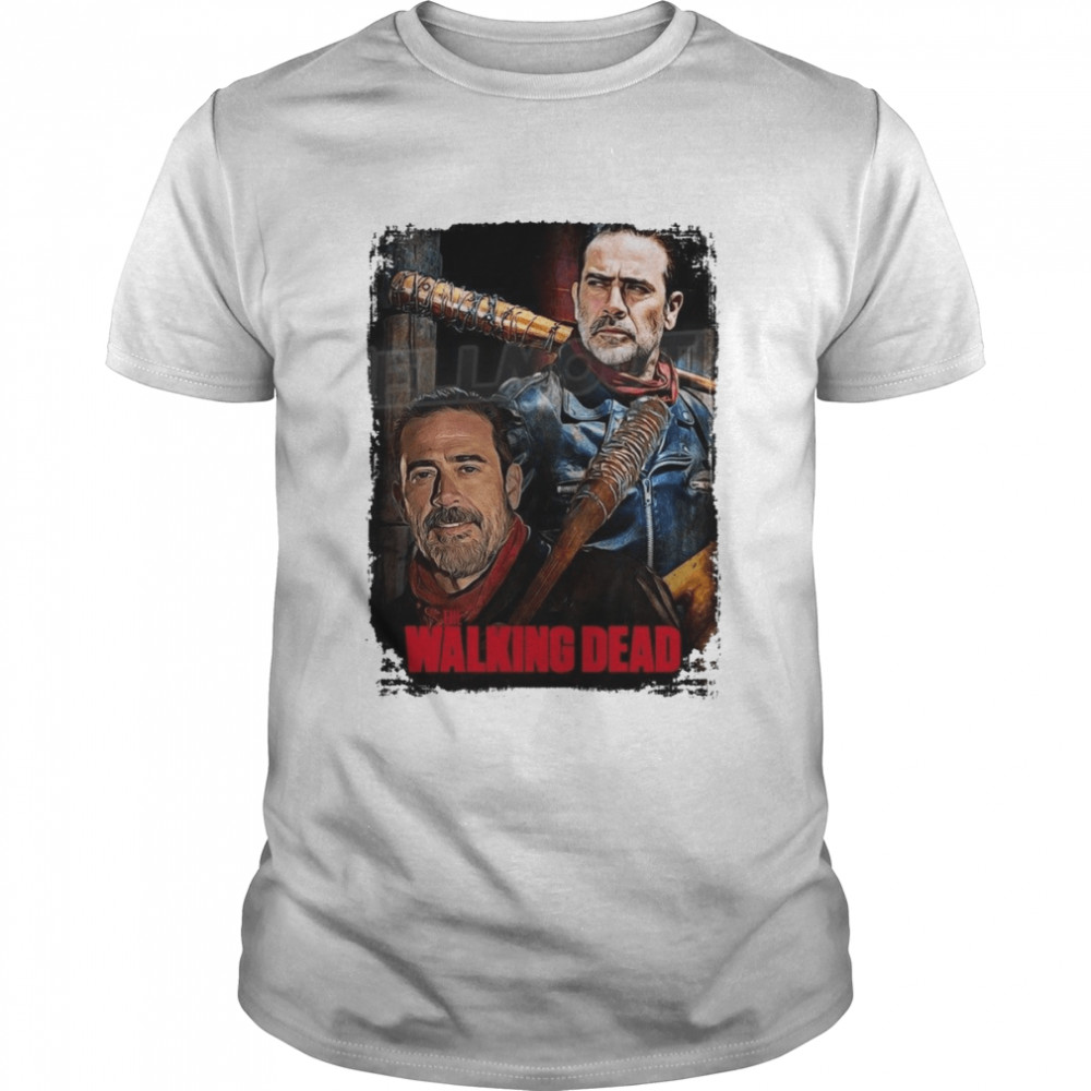 Custom Made Negan With Lucille From The Walking Dead White Jeffrey Dean Morgan Halloween shirt Classic Men's T-shirt