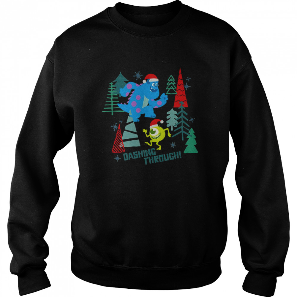 Dashing Through Monsters Inc Cartoon Pixar Christmas shirt Unisex Sweatshirt
