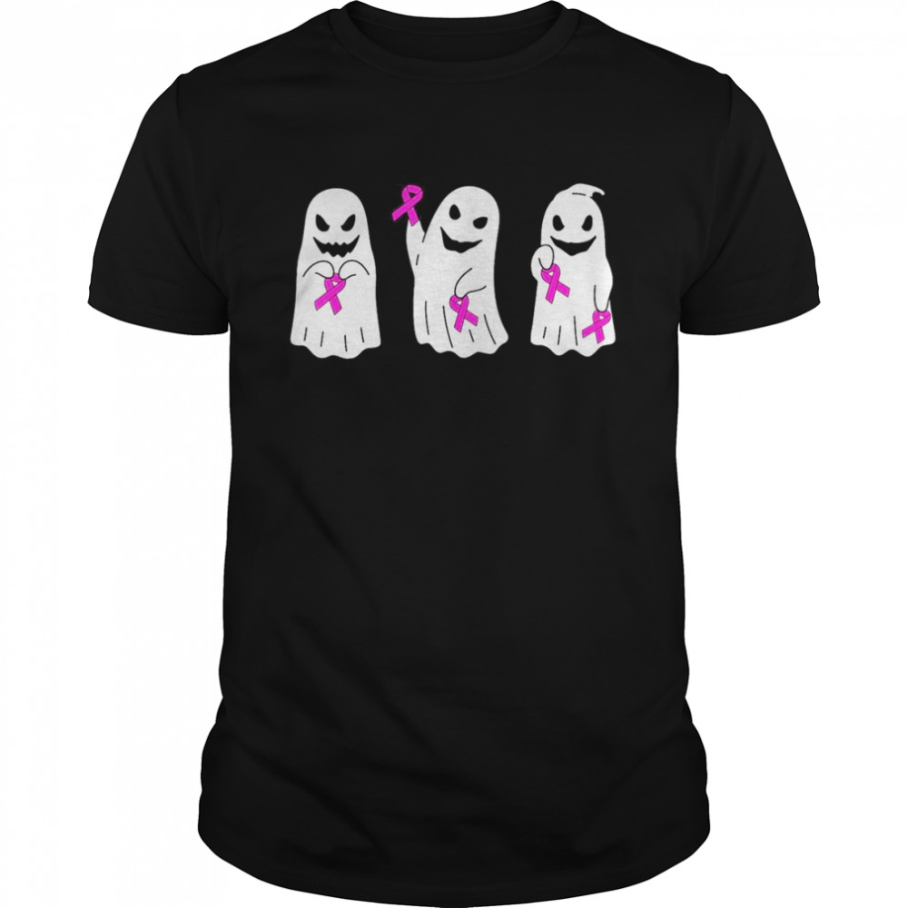 Pink Ribbon Ghost Women Kids Toddler Breast Cancer Awareness  Classic Men's T-shirt