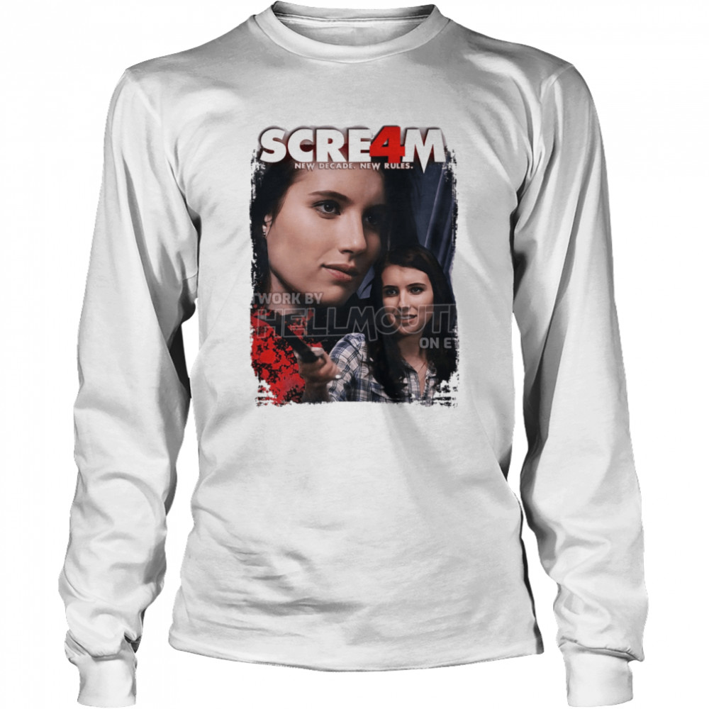 Scream 4 Jill Roberts Emma Roberts Halloween shirt Long Sleeved T-shirt