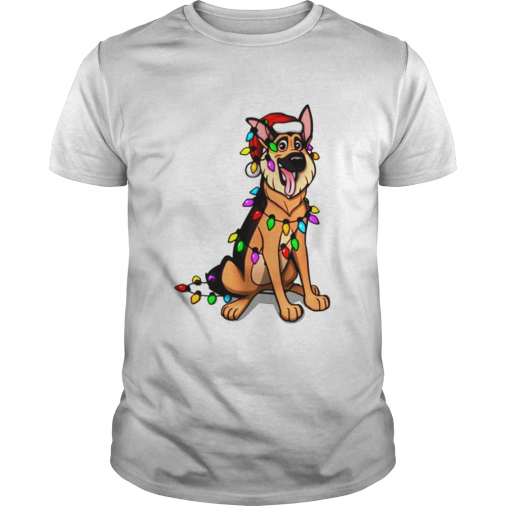 Animated German Shepherd Merry Christmas shirts