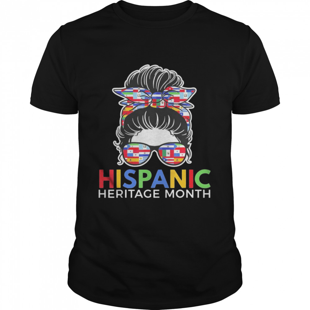 National Hispanic Heritage Month Latina Messy Bun T-Shirts