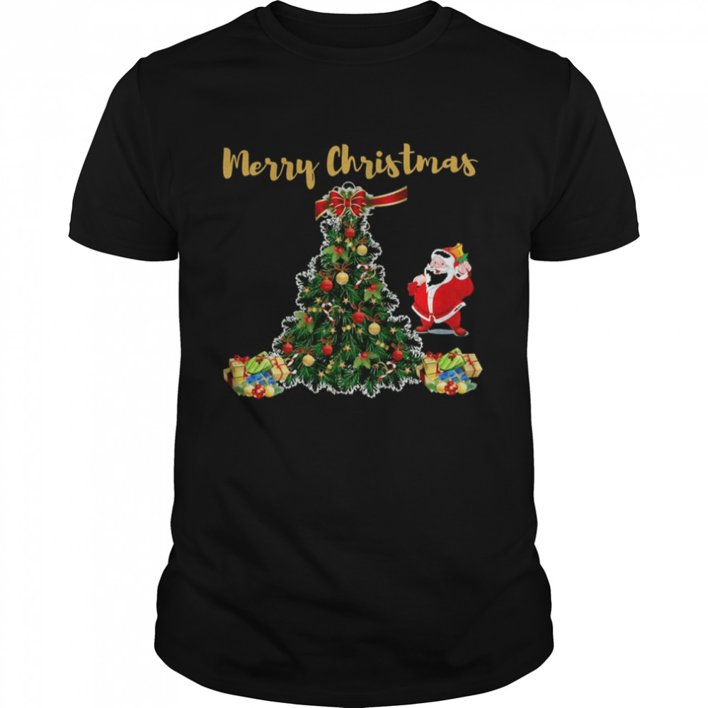 Beautiful Christmas Tree Chibi Santa Claus shirts