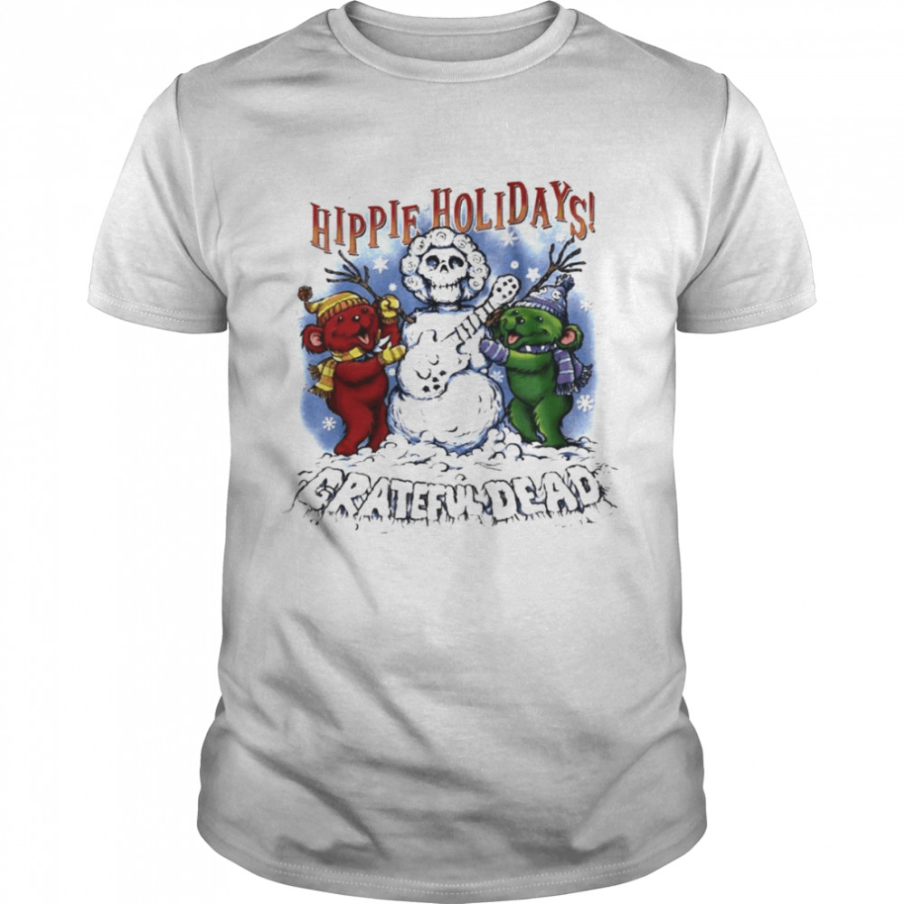Hippie Holidays Santa Grateful Dead Bears Merry Christmas shirt Classic Men's T-shirt