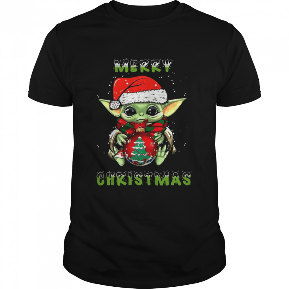 Star Wars Christmas Baby Yoda With Xmas Ball shirt Classic Men's T-shirt