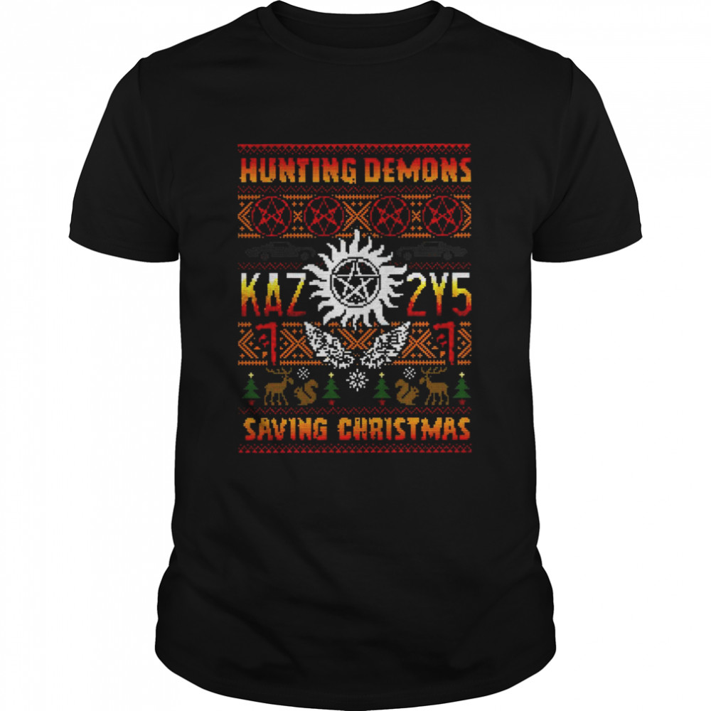 A Supernatural Hunting Demons Saving Christmas shirt