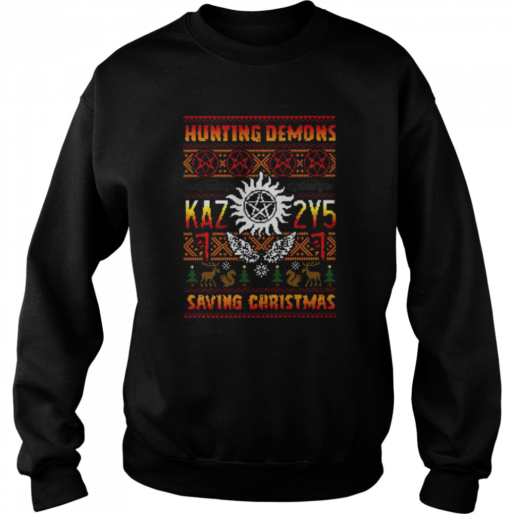 A Supernatural Hunting Demons Saving Christmas shirt Unisex Sweatshirt