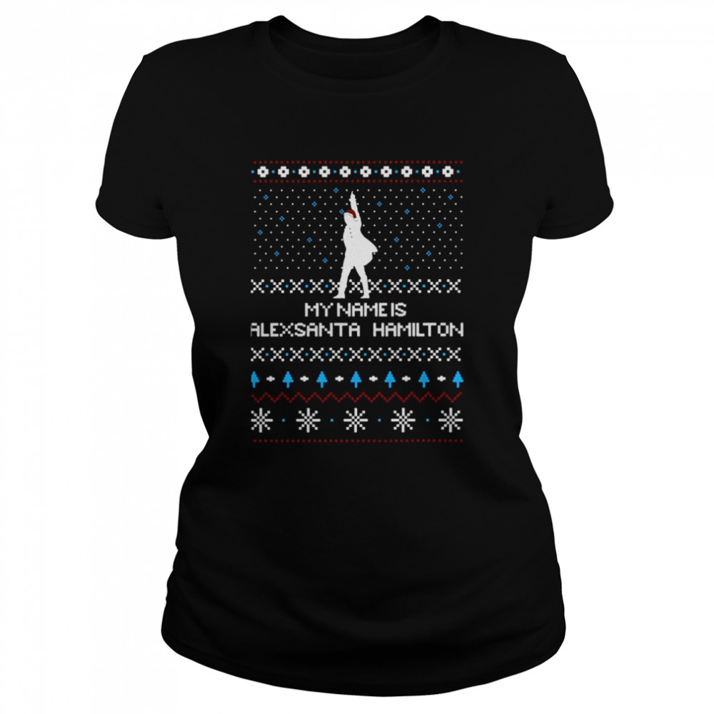 Alexsanta Hamilton Christmas Knit Pattern shirt Classic Women's T-shirt