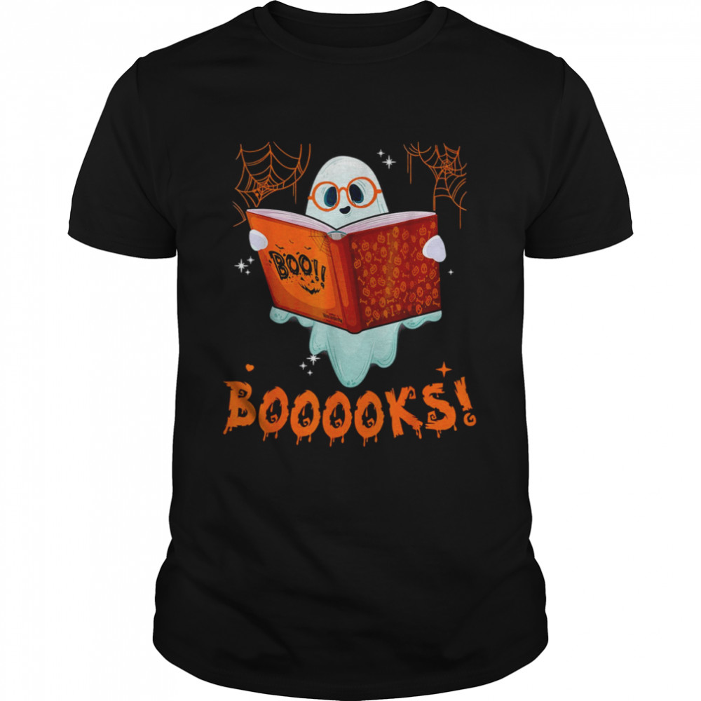 Books Ghost Halloween Teacher Librarian Book Reading Halloween Teacher T-Shirts