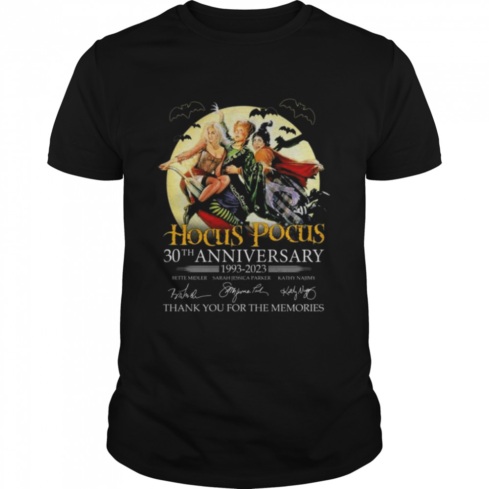 Hocus Pocus 2 30th 1993 2023 thank you for the memories signatures Halloween shirt