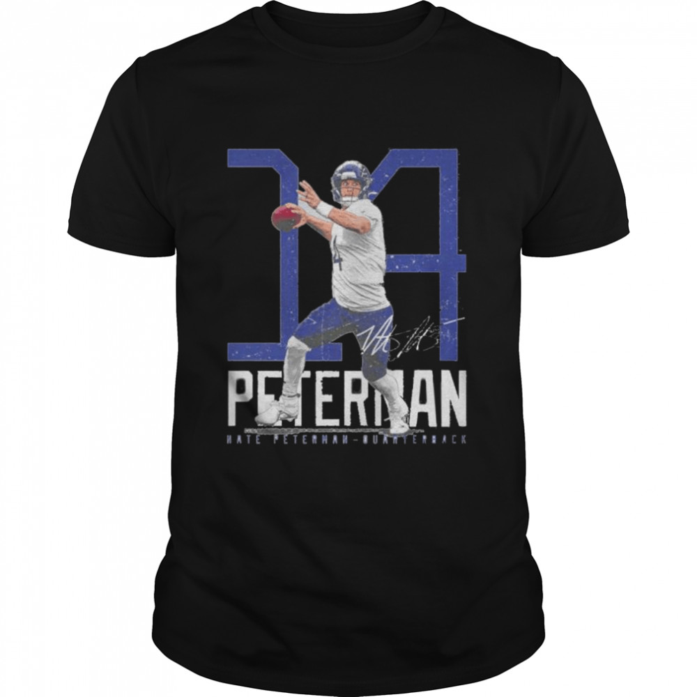 Nate Peterman 14 Chicago Bold Number signature shirt