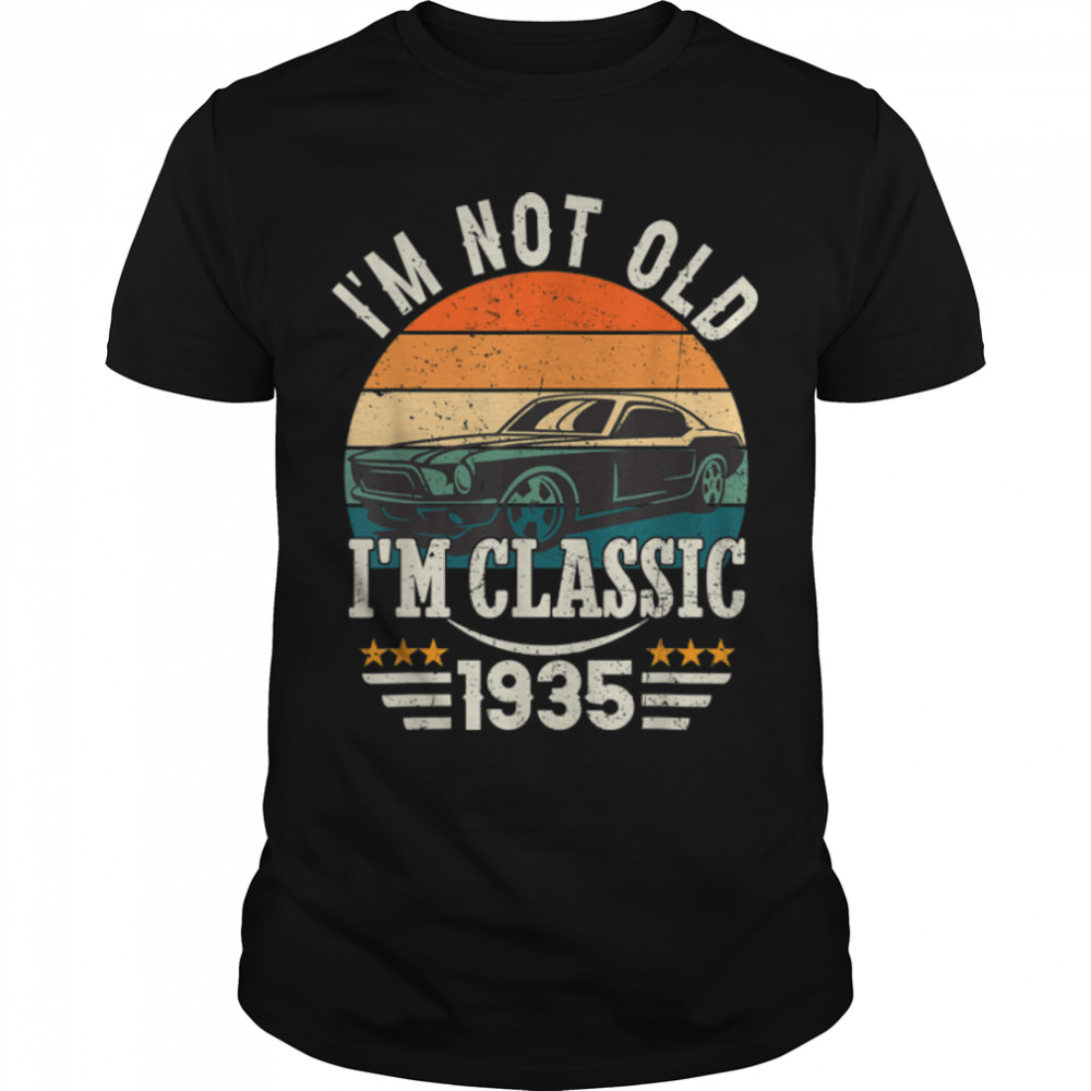 Im Classic Car 88th Birthday Gift 88 Years Old Born In 1935 T-Shirt B0BJ29MF5D