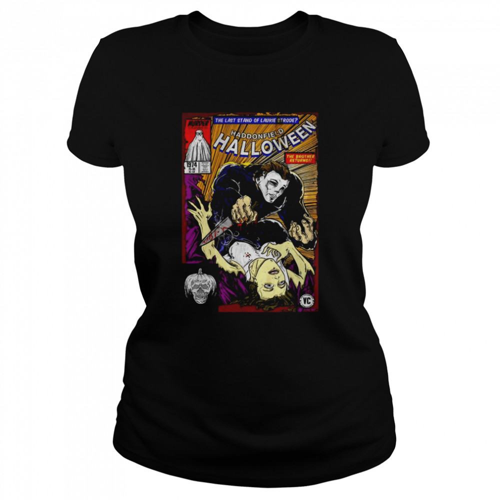 Michael Myers Haddonfield Book Cover Scary Movie Halloween shirt Classic Women's T-shirt