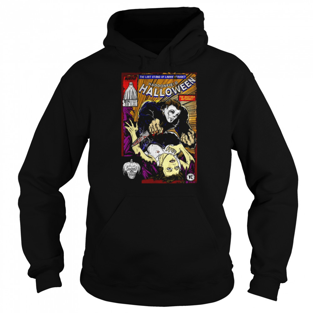 Michael Myers Haddonfield Book Cover Scary Movie Halloween shirt Unisex Hoodie
