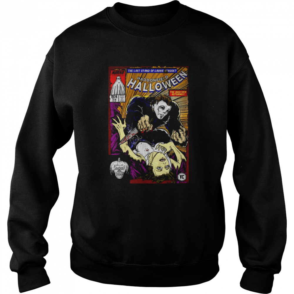 Michael Myers Haddonfield Book Cover Scary Movie Halloween shirt Unisex Sweatshirt
