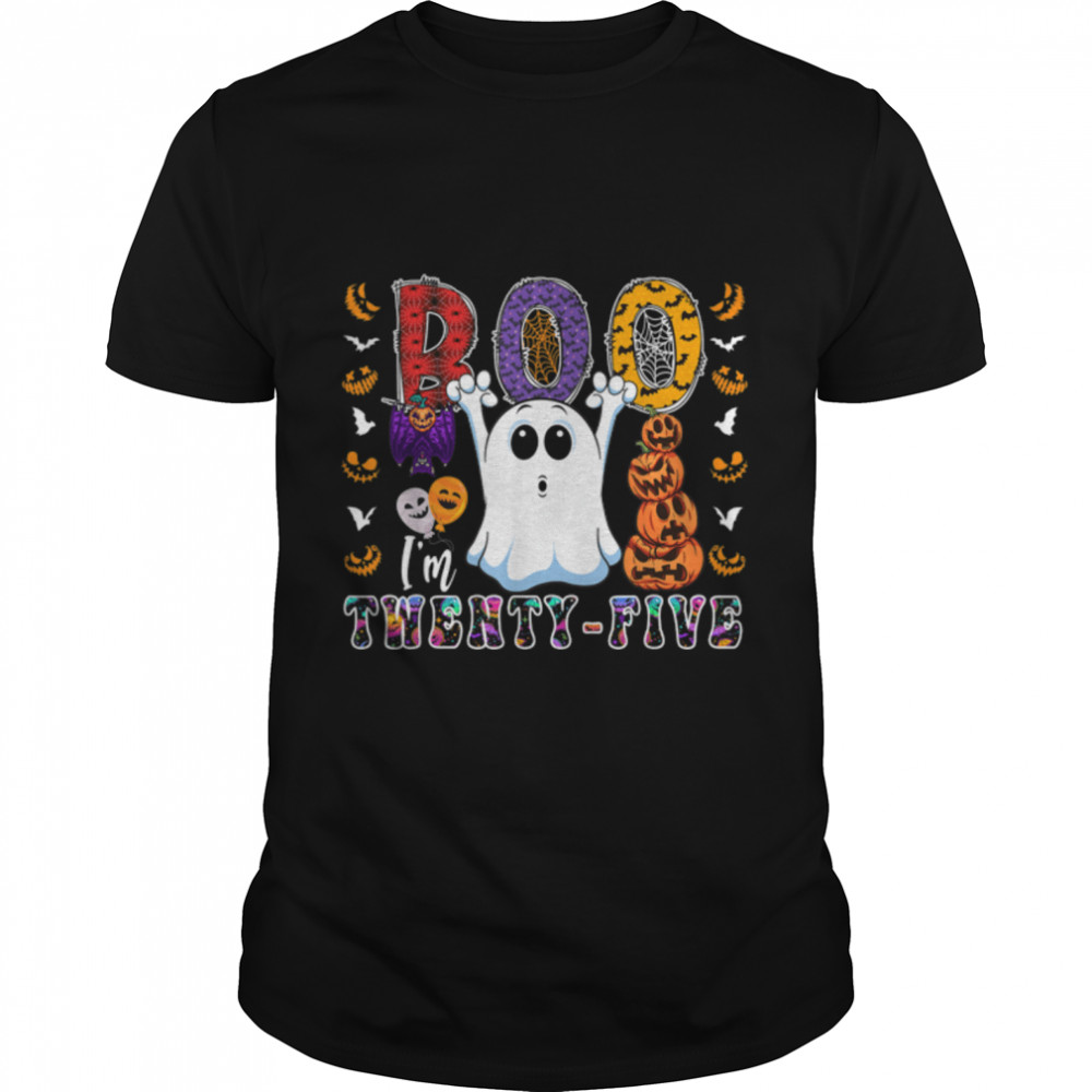 Boo Is'm Twenty-five Cute Boo Ghost Halloween 25th Birthday T-Shirt B0BJ791ZSLs