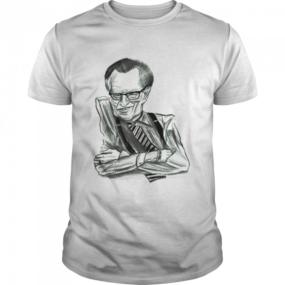 Fanart Larry King Sketch Portrait  shirt
