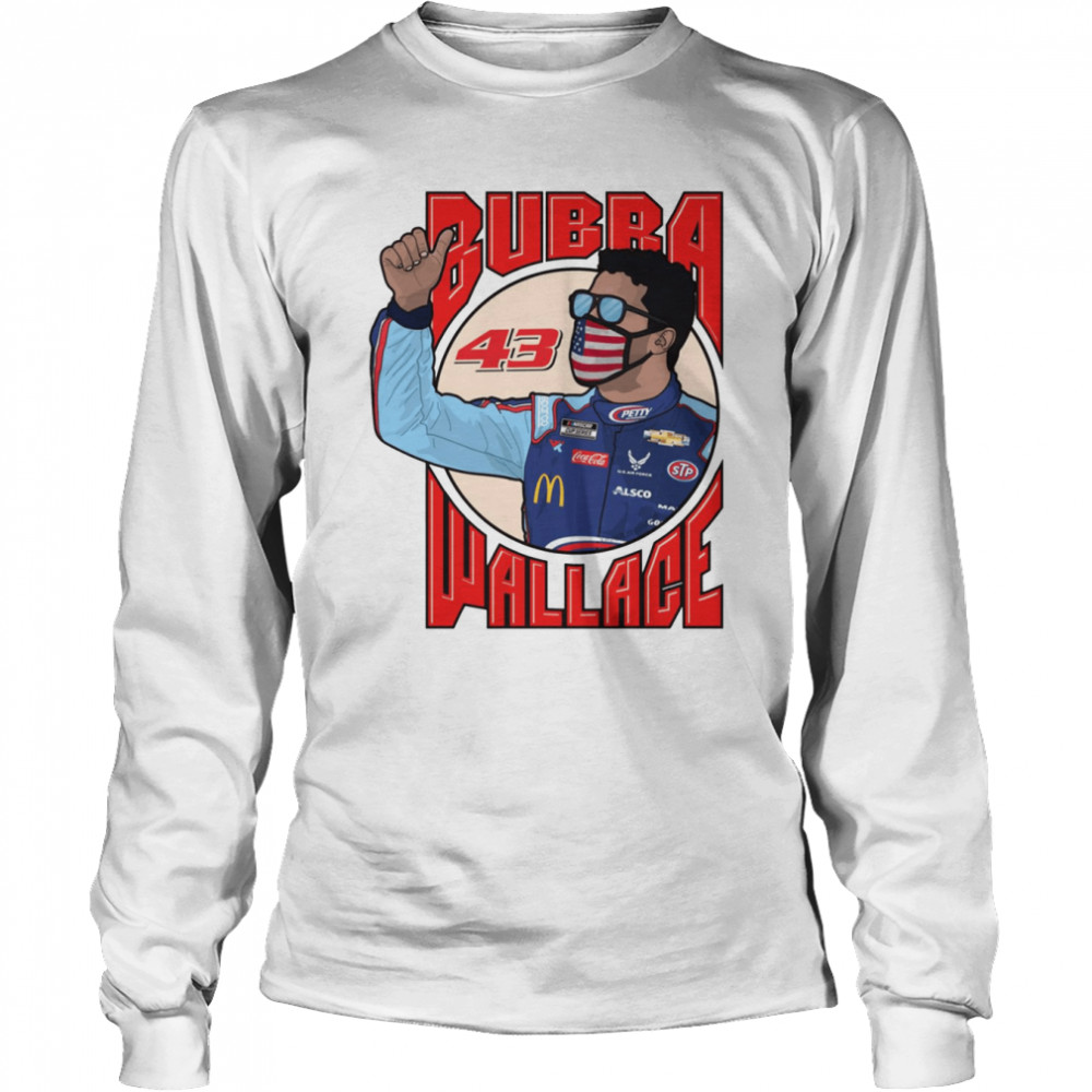 American Flag Mask Bubba Wallace shirt Long Sleeved T-shirt