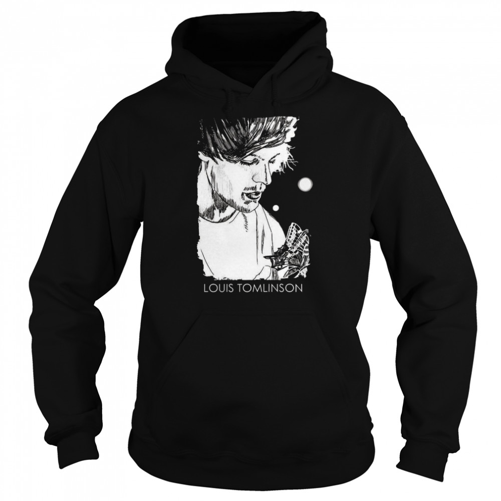White Art Louis Tomlinson One Direction shirt Unisex Hoodie