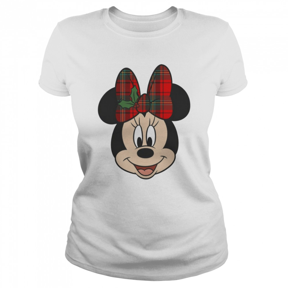 Bow Holiday Minnie Mickey And Minnie Walt Minnie Mouse Christmas shirt Classic Women's T-shirt
