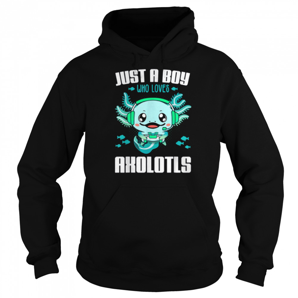 Just A Boy Who Loves Axolotls shirt Unisex Hoodie