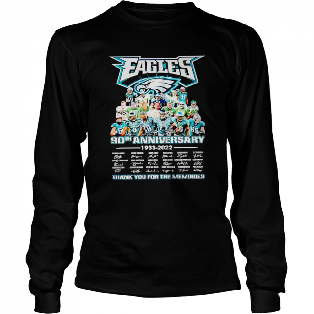 Philadelphia Eagles 90th anniversary 1933 2022 thank you for the memories signatures shirt Long Sleeved T-shirt