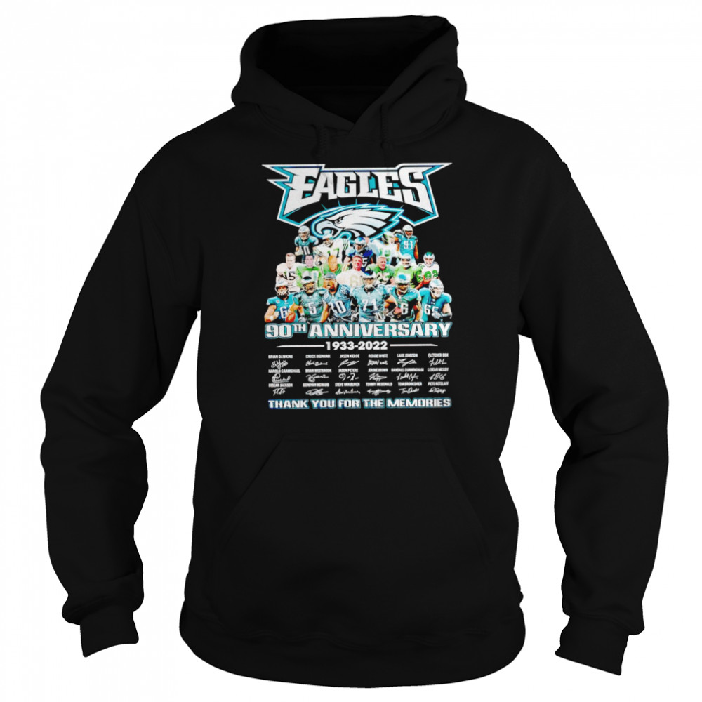 Philadelphia Eagles 90th anniversary 1933 2022 thank you for the memories signatures shirt Unisex Hoodie