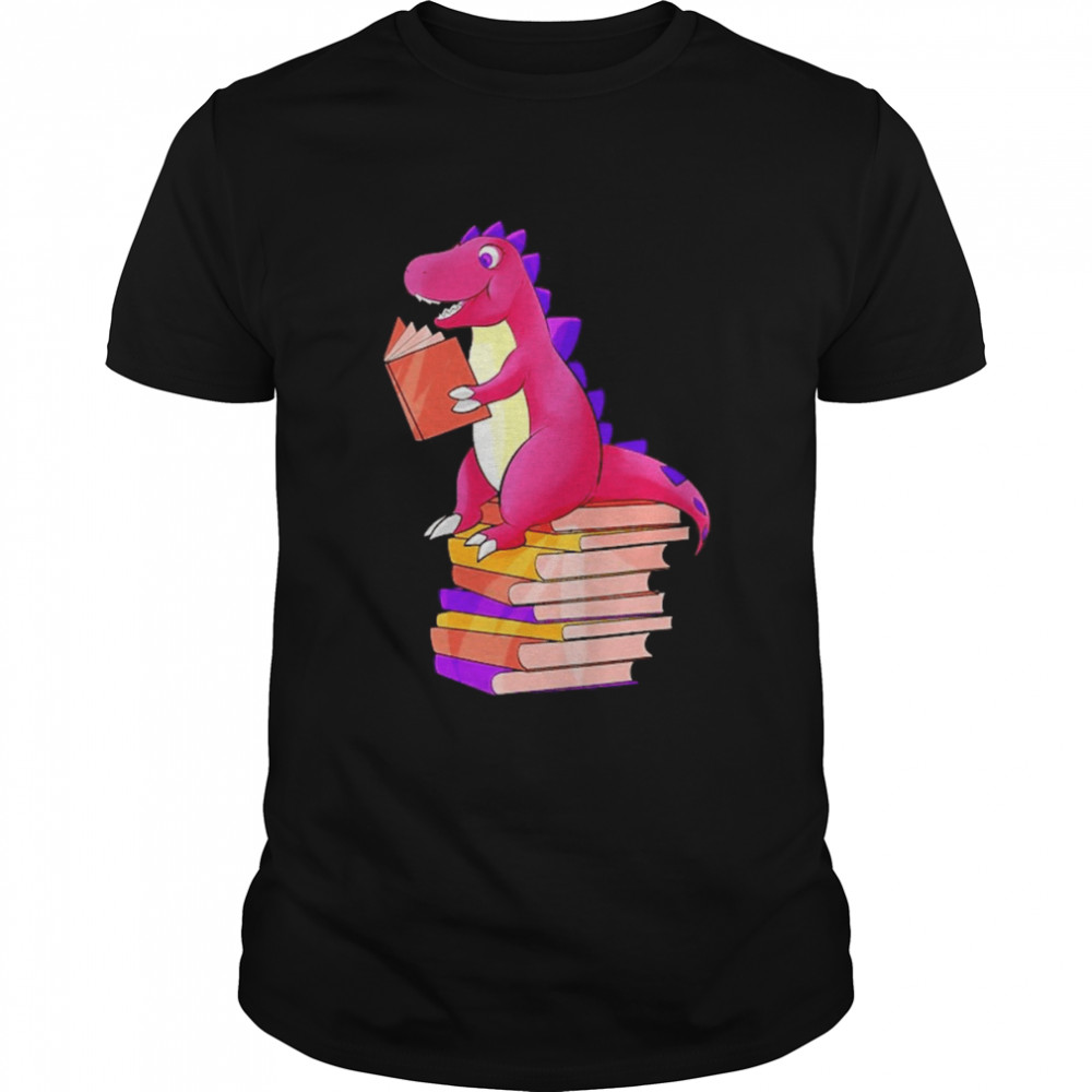 Reading Dinosaur T Rex Dinosaur Dino Book Lover Shirt