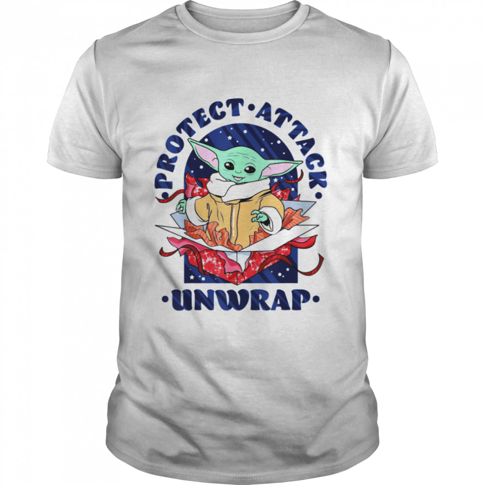 Baby Yoda Protect Attack Unwrap Star Wars shirt