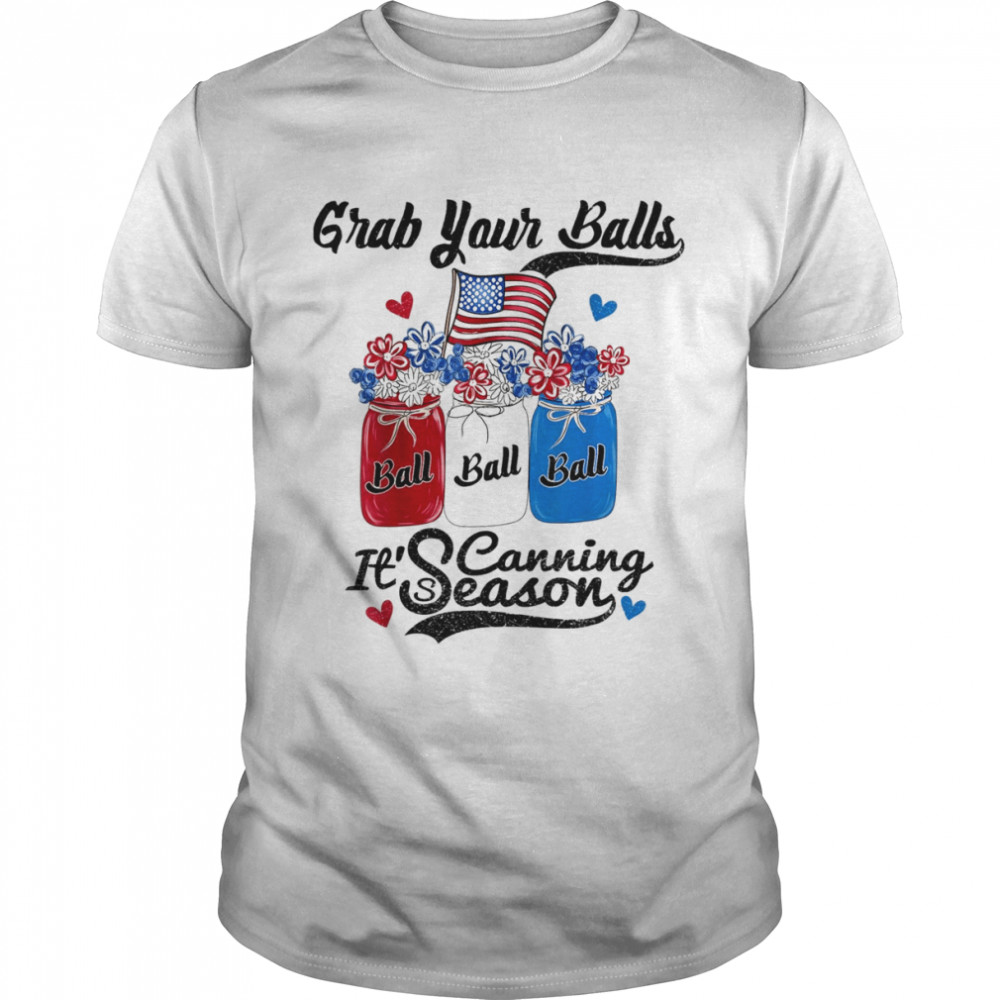 Canning 4th Of July Flag America Balls Flower Jar shirt