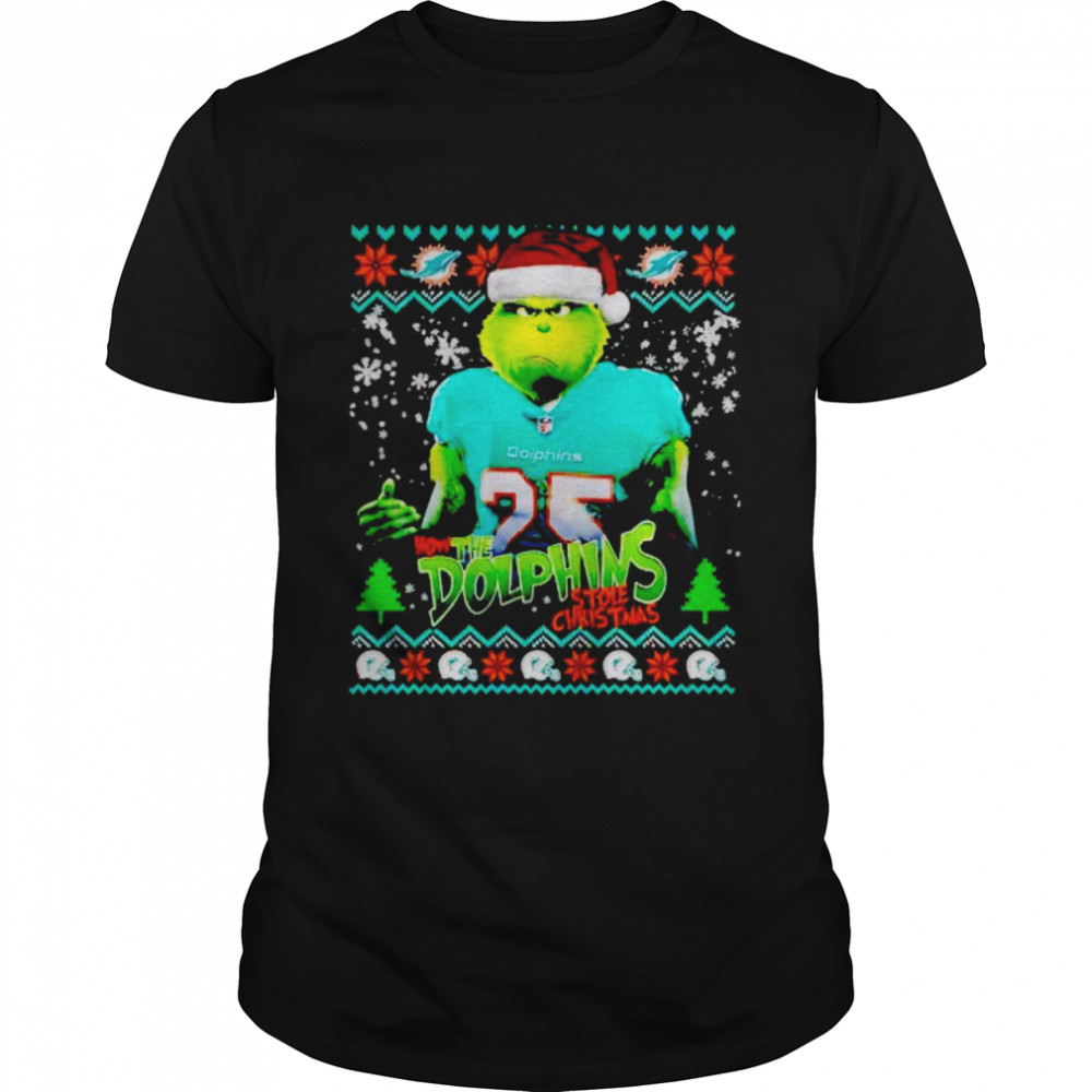 Miami Dolphins the Grinch how the Dolphins stole christmas shirt