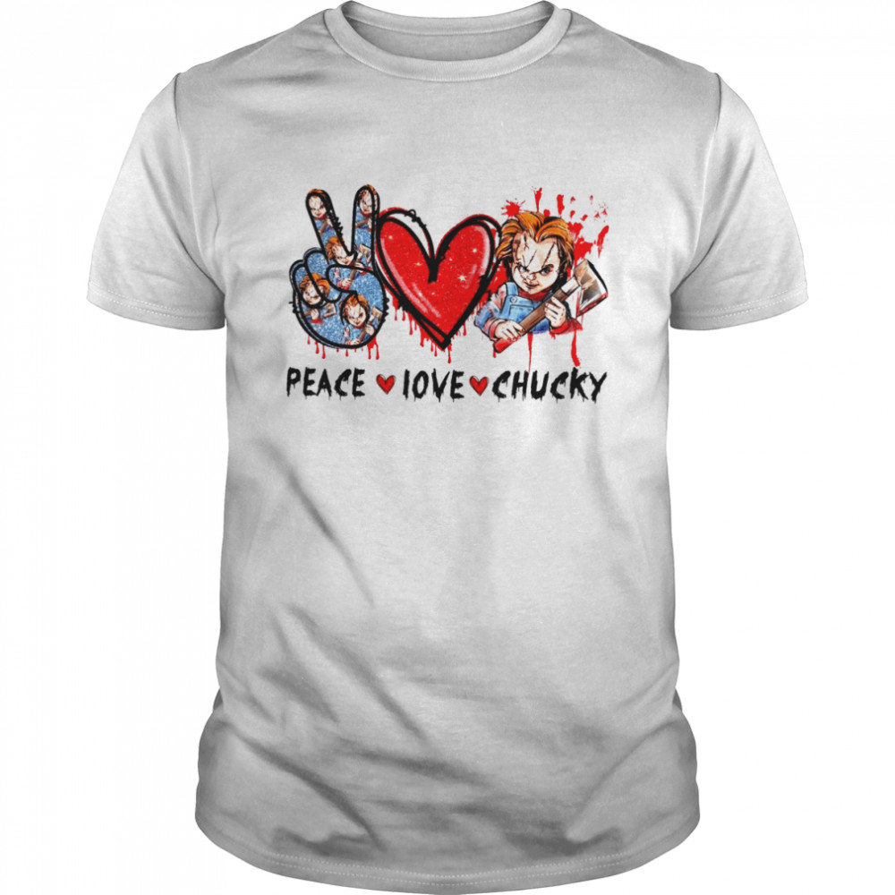 Peace Love Chucky Halloween Horror shirt