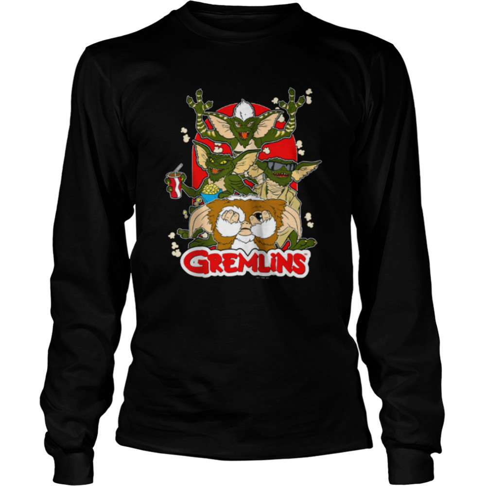 Gremlins Popcorn Horror Movie Halloween shirt Long Sleeved T-shirt