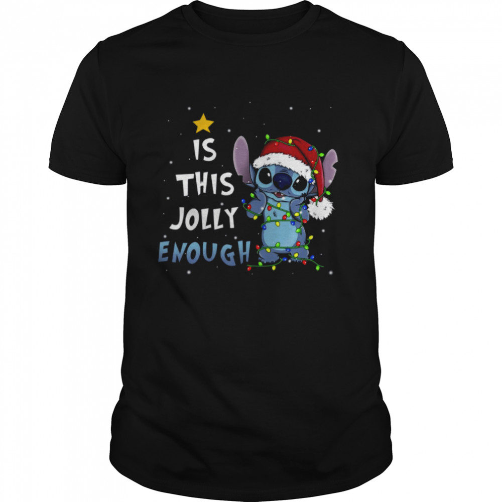 Is This Jolly Enough Stitch Christmas Lights shirt