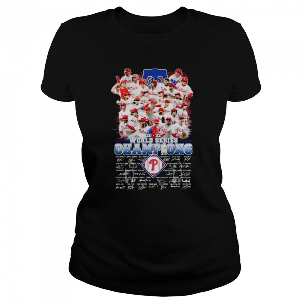 MLB Philadelphia Phillies 2022 World Series Champions Signatures shirt Classic Women's T-shirt