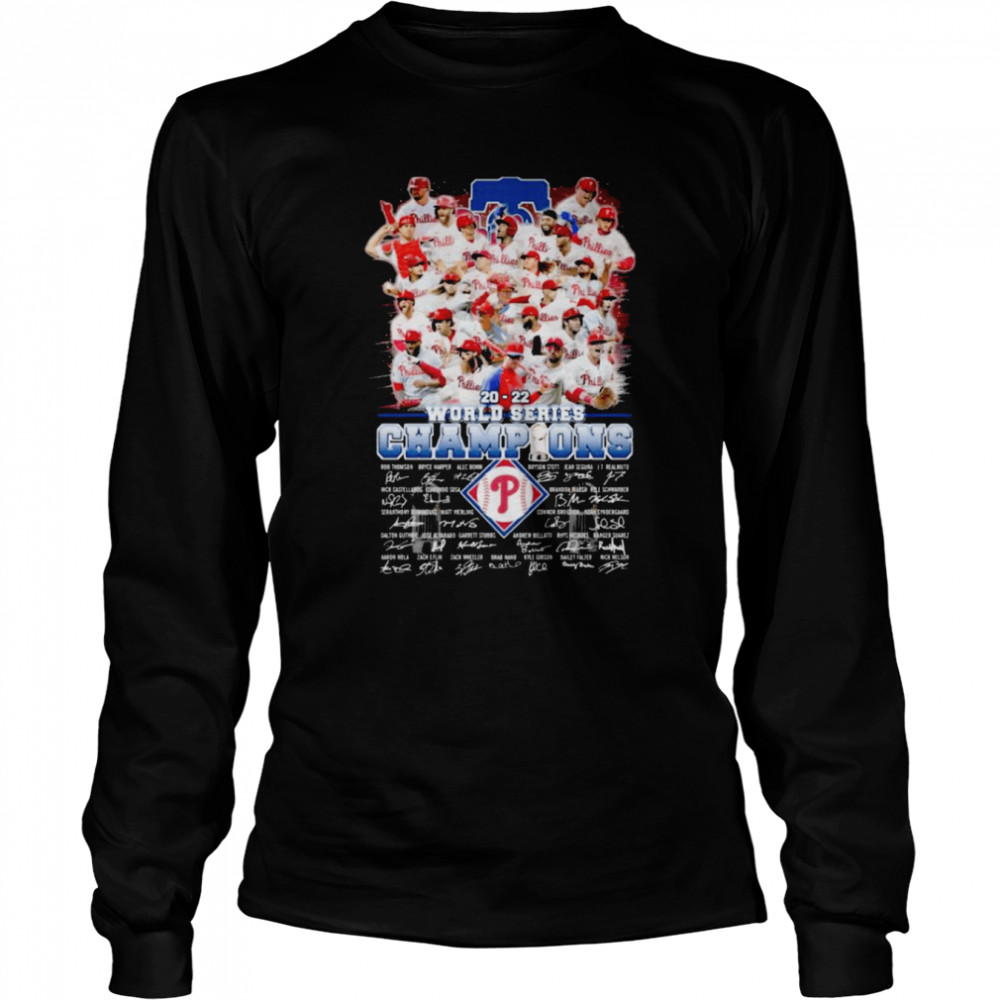 MLB Philadelphia Phillies 2022 World Series Champions Signatures shirt Long Sleeved T-shirt