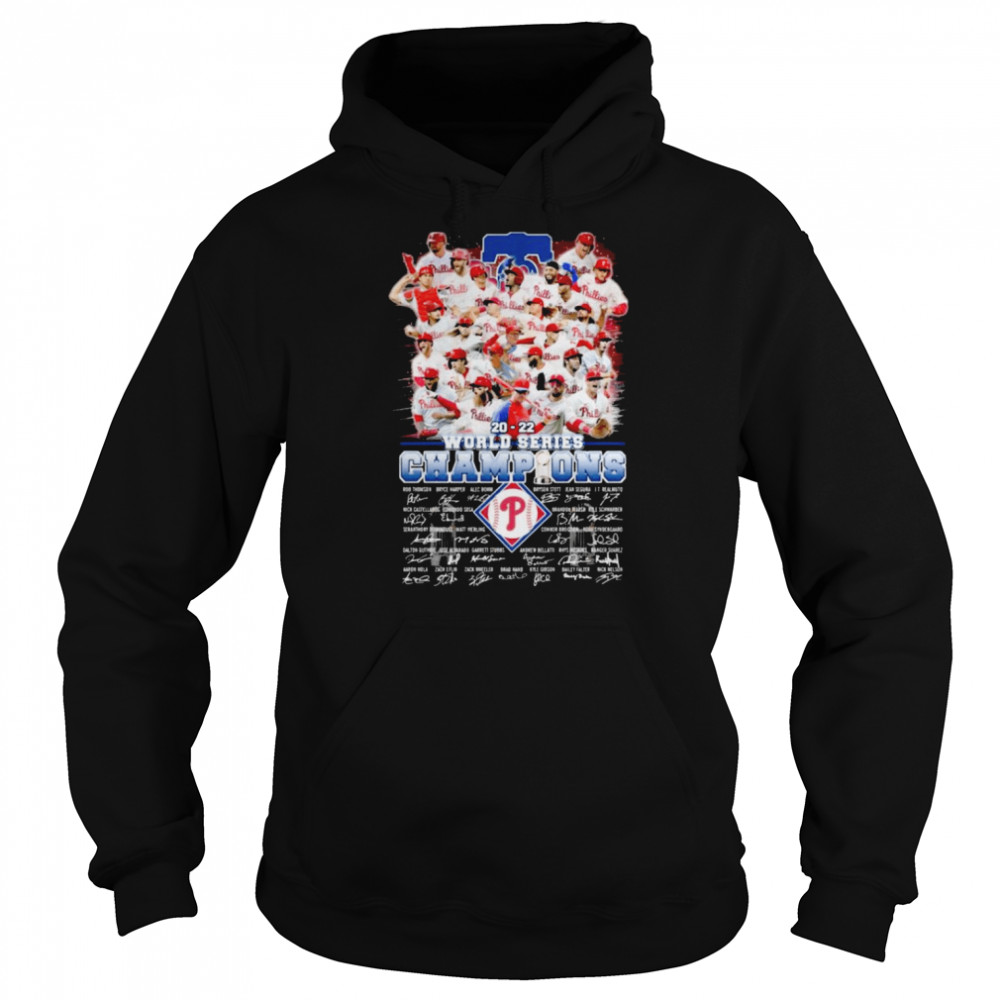 MLB Philadelphia Phillies 2022 World Series Champions Signatures shirt Unisex Hoodie