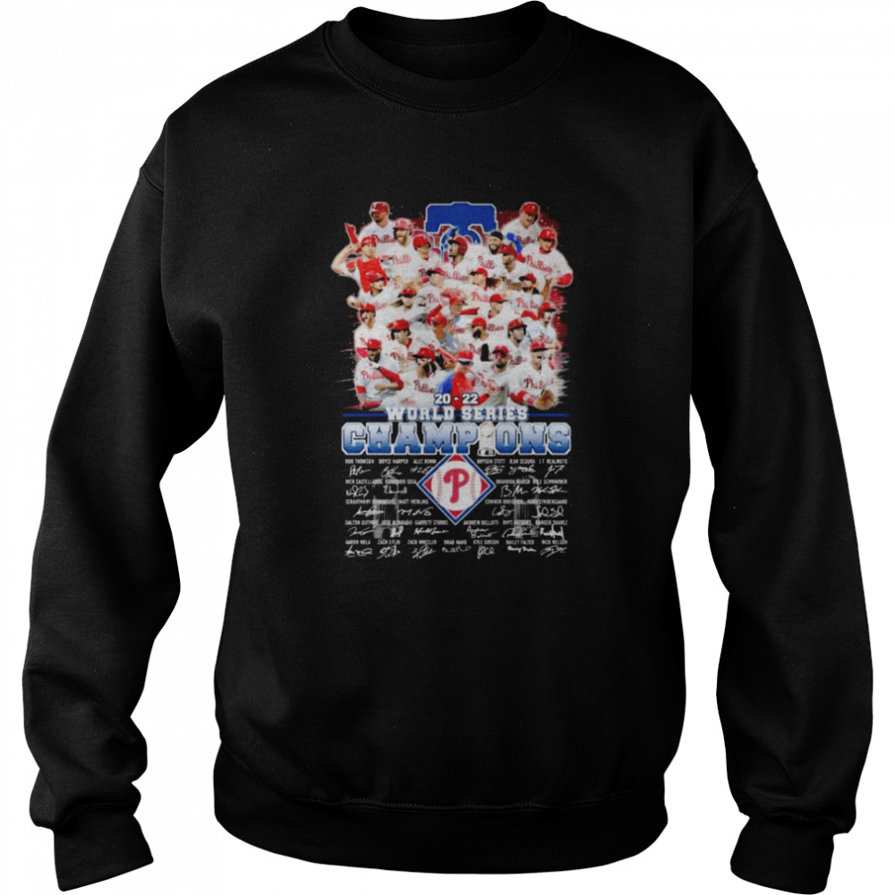 MLB Philadelphia Phillies 2022 World Series Champions Signatures shirt Unisex Sweatshirt
