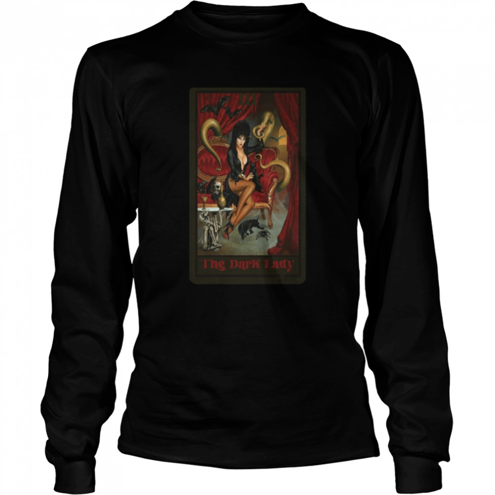 The Dark Lady Elvira Mistress Of The Dark Tarot Card shirt Long Sleeved T-shirt